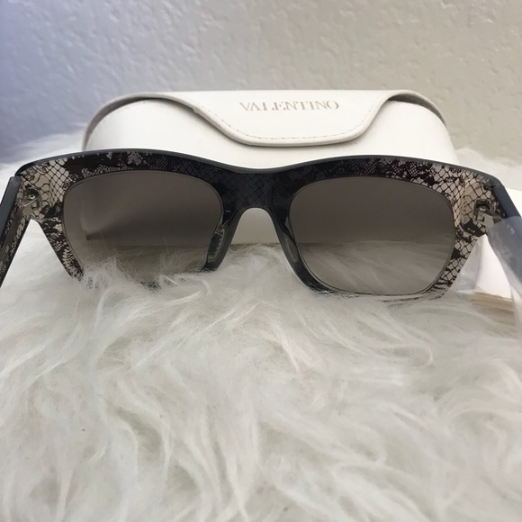 Valentino Wayfarer Square Lace Sunglasses